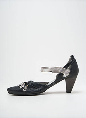 Escarpins tissage satiné talon de 7 à 9cm argent POMARES VAZQUEZ femme