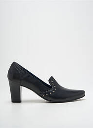 Mocassins matière lisse talon de 7 à 9cm noir POMARES VAZQUEZ femme