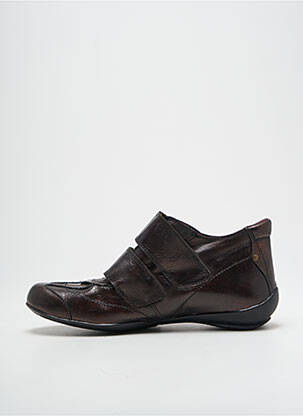 Chaussures de confort tissage satiné talon plat jusqu'à 3cm marron POMARES VAZQUEZ femme
