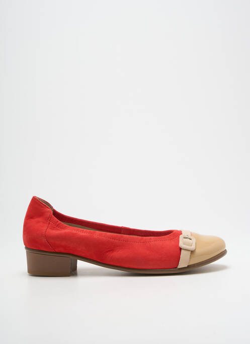 Ballerines tissage vernis talon plat jusqu'à 3cm orange HIRICA femme