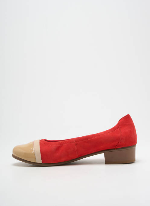 Ballerines tissage vernis talon plat jusqu'à 3cm orange HIRICA femme