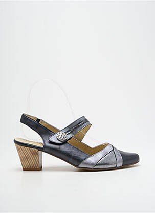 Sandales/nu pieds matière lisse talon de 4 à 6cm argent GEO-REINO femme