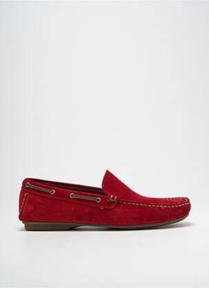 Mocassins nubuck bout carré rouge FLUCHOS homme