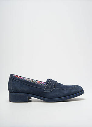 Mocassins nubuck talon plat jusqu'à 3cm bleu DORKING femme