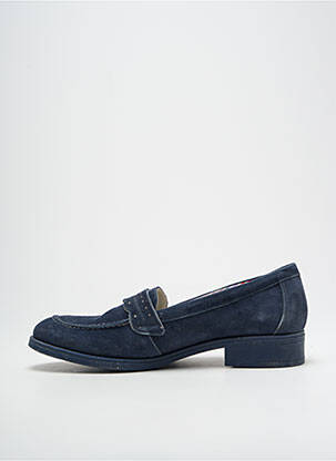 Mocassins nubuck talon plat jusqu'à 3cm bleu DORKING femme