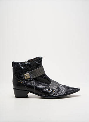 Bottines/boots tissage satiné talon plat jusqu'à 3cm noir POMARES VAZQUEZ femme