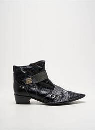 Bottines/boots tissage satiné talon plat jusqu'à 3cm noir POMARES VAZQUEZ femme