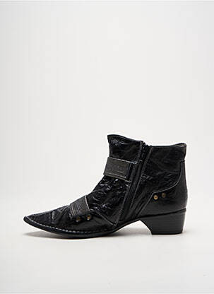 Bottines/boots tissage satiné talon plat jusqu'à 3cm noir POMARES VAZQUEZ femme