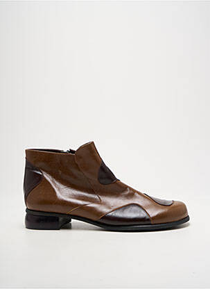 Bottines/boots matière lisse talon plat jusqu'à 3cm marron POMARES VAZQUEZ femme
