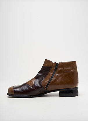 Bottines/boots matière lisse talon plat jusqu'à 3cm marron POMARES VAZQUEZ femme