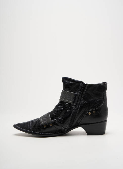 Bottines/boots tissage satiné talon plat jusqu'à 3cm noir POMARES VAZQUEZ femme