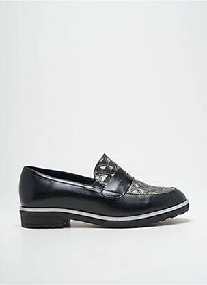 Mocassins tissage satiné talon plat jusqu'à 3cm noir ROSEWOOD femme