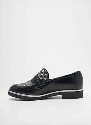 Mocassins tissage satiné talon plat jusqu'à 3cm noir ROSEWOOD femme