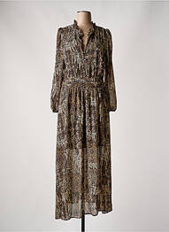 Robe longue manches longues manches longues marron PEACE N'LOVE femme