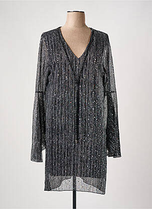 Robe mi-longue manches longues manches longues noir ESPERANCE femme