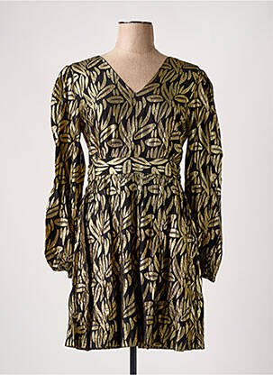 Robe courte manches longues manches longues noir CHARLIOR femme