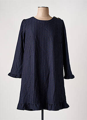 Robe courte manches longues manches longues bleu EMI-JO femme