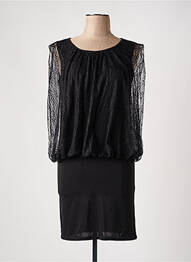 Robe courte manches longues manches longues noir ESPERANCE femme