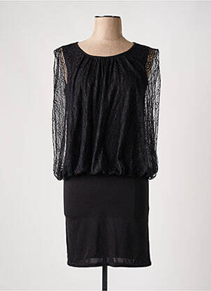 Robe courte manches longues manches longues noir ESPERANCE femme
