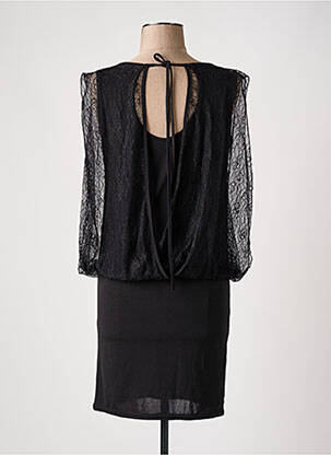 Robe courte manches longues manches longues noir ESPERANCE femme