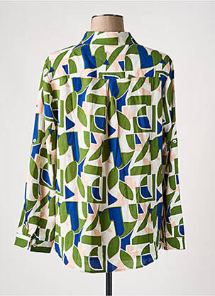 Chemisier tissage crêpe manches longues vert SARAH JOHN femme