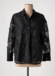 Chemisier coupe droite manches longues noir BISOU'S PROJECT femme