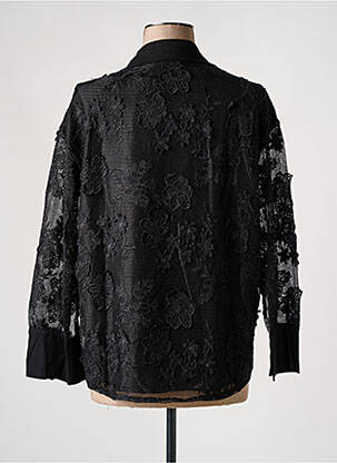 Chemisier coupe droite manches longues noir BISOU'S PROJECT femme