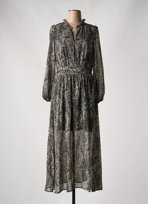 Robe longue manches longues manches longues noir PEACE N'LOVE femme