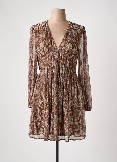 Robe mi-longue marron IKOONE&BIANKA pour femme