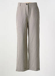 Pantalon large fermeture zippée sous rabat boutonné taille normale beige EXQUISS'S femme