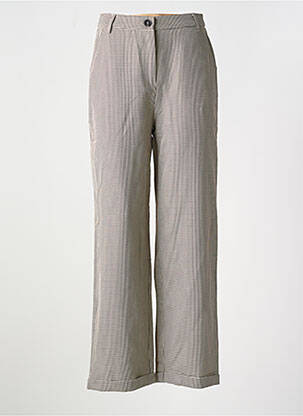 Pantalon large fermeture zippée sous rabat boutonné taille normale beige EXQUISS'S femme