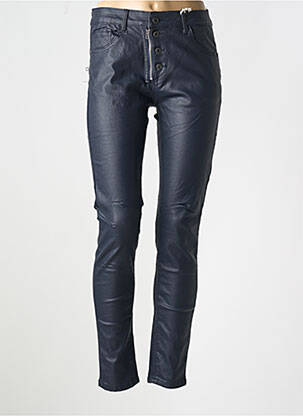 Pantalon slim tissage enduit taille normale bleu MELLY & CO femme