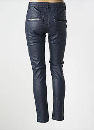 Pantalon slim tissage enduit taille normale bleu MELLY & CO femme