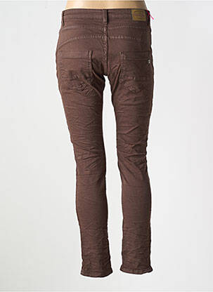 Pantalon slim stretch taille normale marron PLACE DU JOUR femme