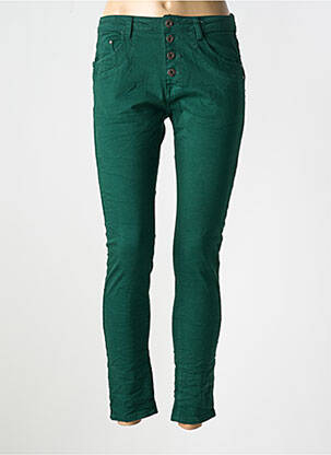 Pantalon slim stretch taille normale vert PLACE DU JOUR femme