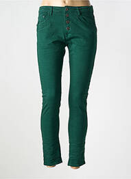 Pantalon slim stretch taille normale vert PLACE DU JOUR femme