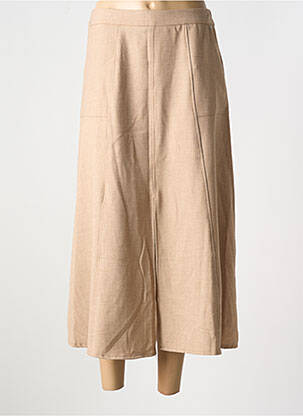 Jupe longue coupe évasée beige EMA BLUE'S femme