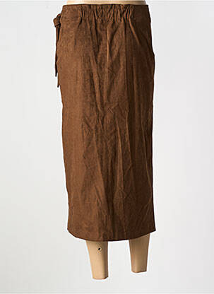 Jupe longue taille haute marron ELLI WHITE femme