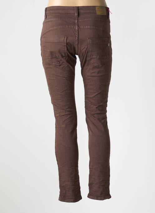 Pantalon slim stretch taille normale marron PLACE DU JOUR femme