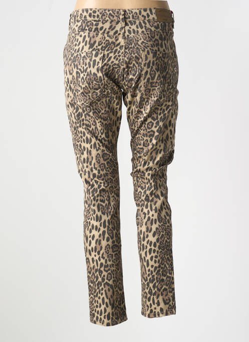 Jeans coupe slim marron PLACE DU JOUR pour femme