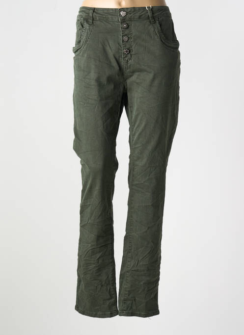 Jeans coupe slim vert KAROSTAR pour femme