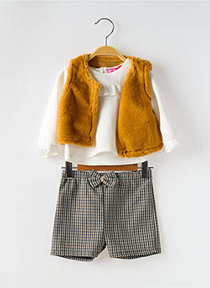 Ensemble pantalon maille fine blanc P'TIT MÔME fille
