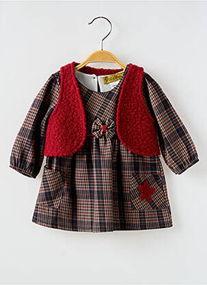 Robe courte manches longues manches longues rouge P'TIT MÔME fille