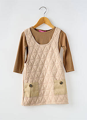 Ensemble robe manches longues marron P'TIT MÔME fille
