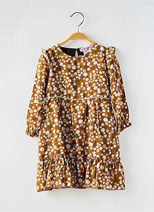 Robe courte manches longues manches longues marron P'TIT MÔME fille