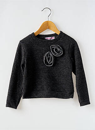 Pull coupe droite manches longues gris P'TIT MÔME fille