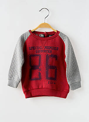 Sweat-shirt sérigraphie floquée manches longues rouge KNOT SO BAD garçon