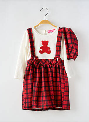 Robe courte rouge P'TIT MÔME pour fille