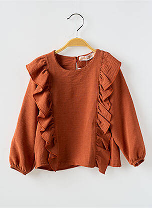 Blouse manches longues manches longues orange P'TIT MÔME fille