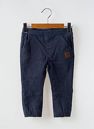 Pantalon slim tissage popeline taille élastique bleu KNOT SO BAD garcon